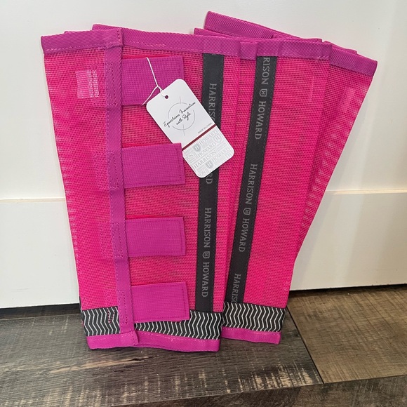 Harrison Howard Other - Harrison Howard Large Horse Fly Boots New Pink Magenta Loose Fitting Set of 4